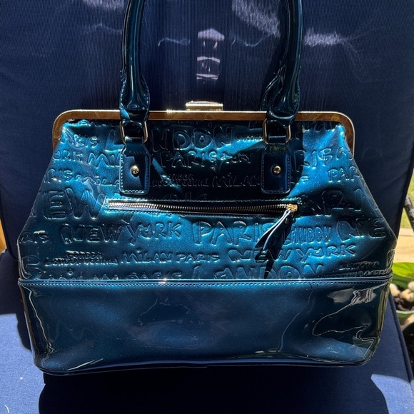 Louis Vuitton Shiny Blue Embossed Satchel - Picture 4 of 9